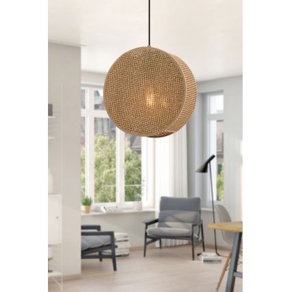 BIG DRUM cable pendant light 1xE27/60W/230V brown