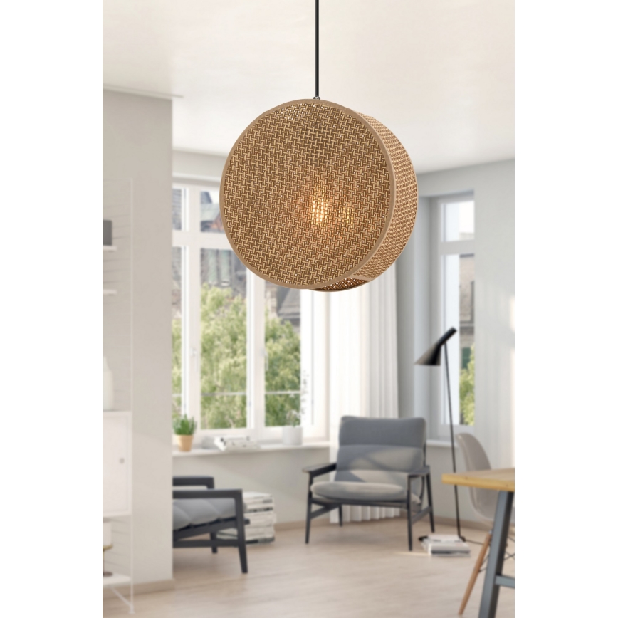 BIG DRUM cable pendant light 1xE27/60W/230V brown