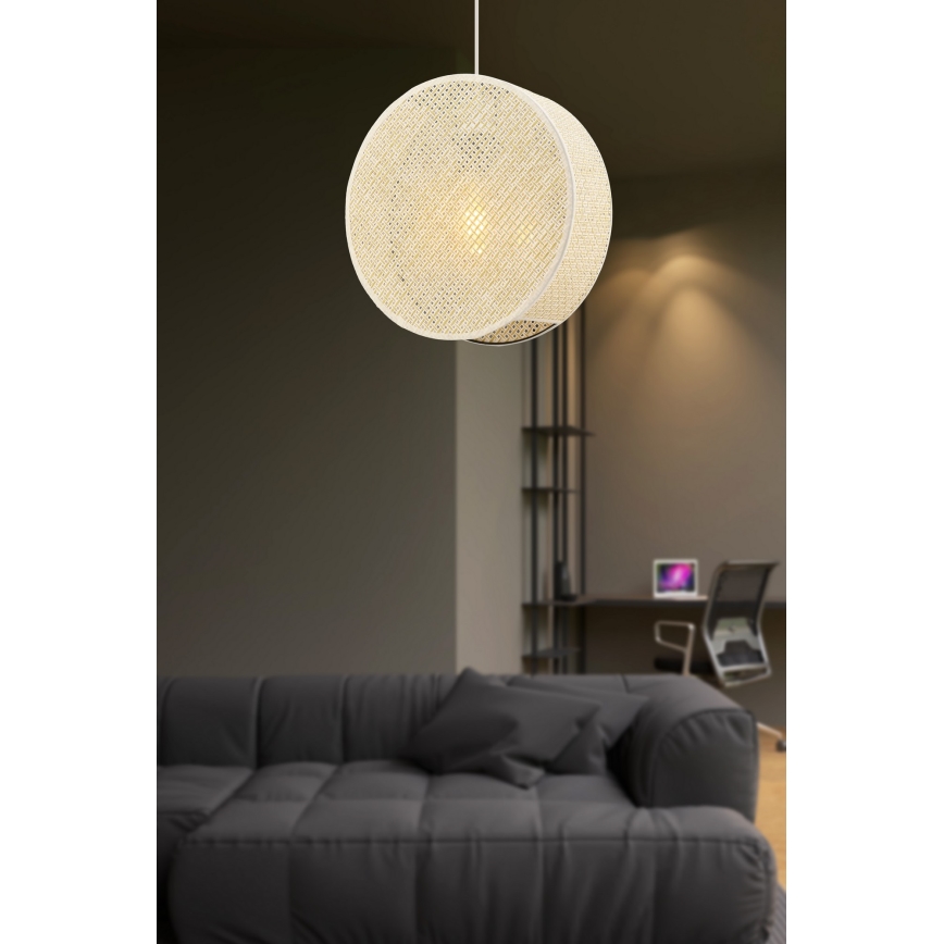 BIG DRUM Cable Pendant Light 1xE27/60W/230V, Cream