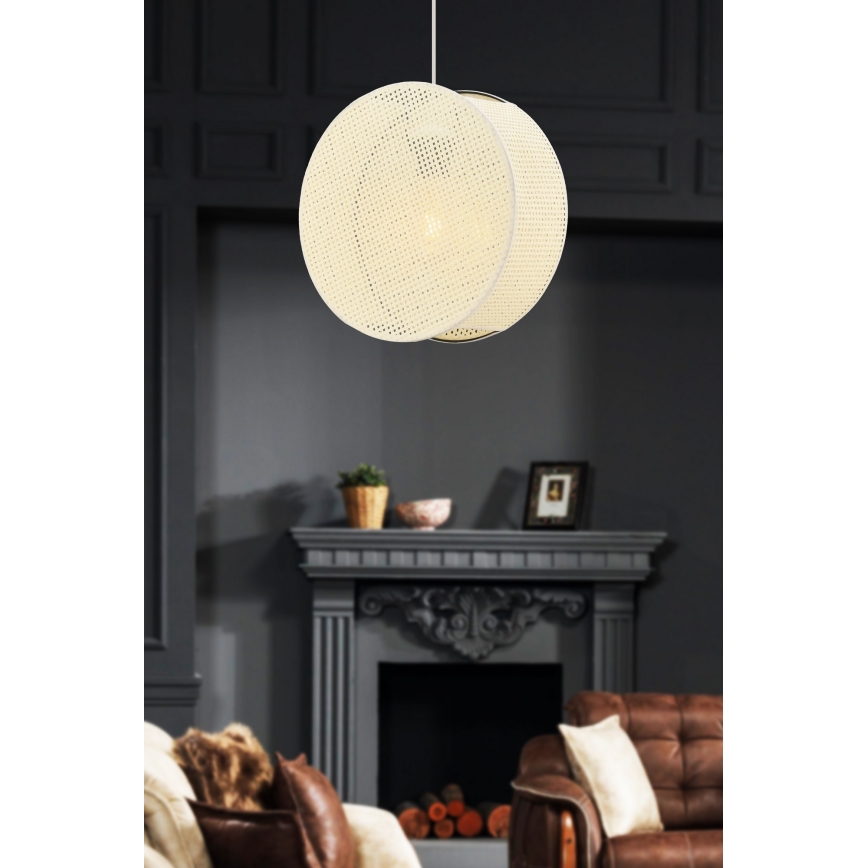 BIG DRUM Cord Pendant Light 1×E27/60W/230V — Cream