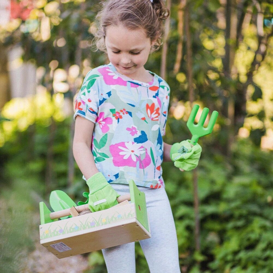 Bigjigs Toys - Gardening set in a crate