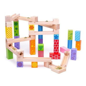 Bigjigs Toys - Wooden marble run colorful