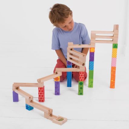Bigjigs Toys - Wooden marble run colorful