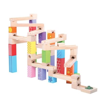 Bigjigs Toys - Wooden marble run colorful