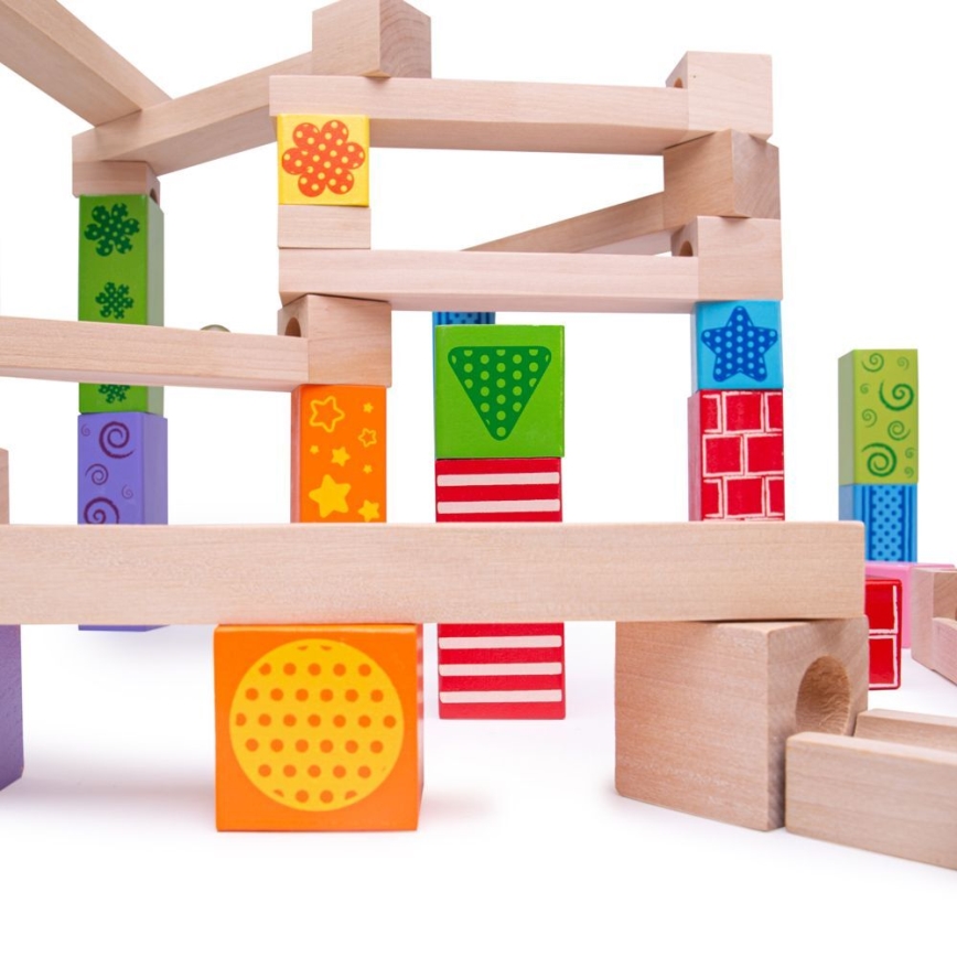Bigjigs Toys - Wooden marble run colorful