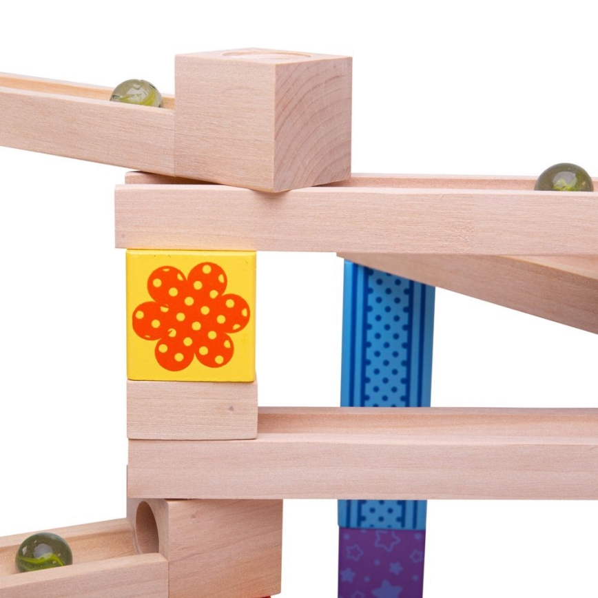 Bigjigs Toys - Wooden marble run colorful