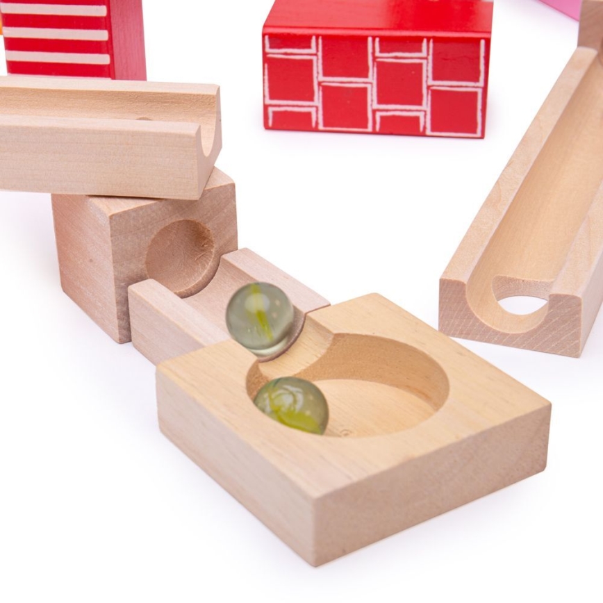 Bigjigs Toys - Wooden marble run colorful