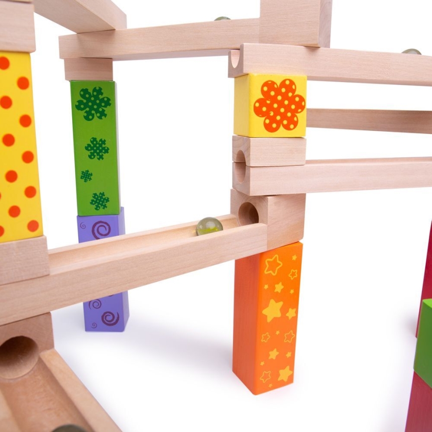 Bigjigs Toys - Wooden marble run colorful