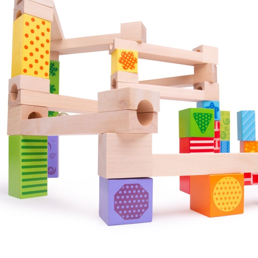 Bigjigs Toys - Wooden marble run colorful
