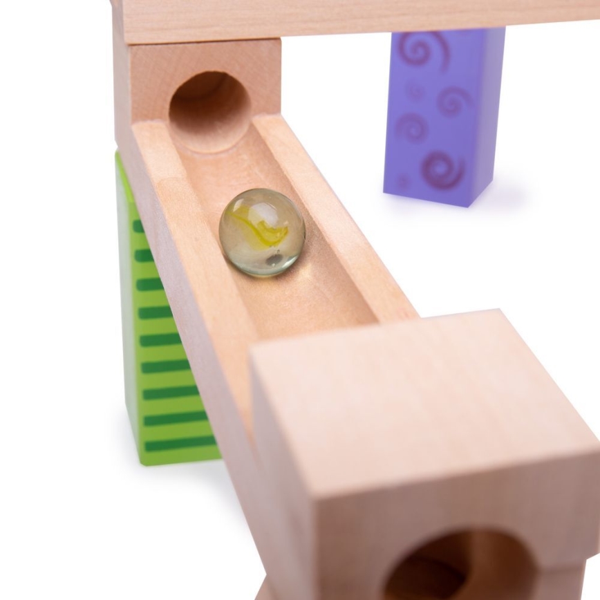 Bigjigs Toys - Wooden marble run colorful