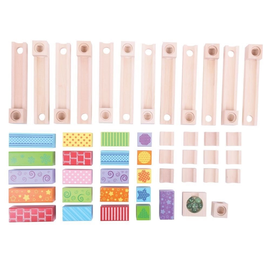 Bigjigs Toys - Wooden marble run colorful