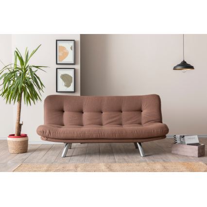 BINA Two-Seater Sofa Bed, Light Brown