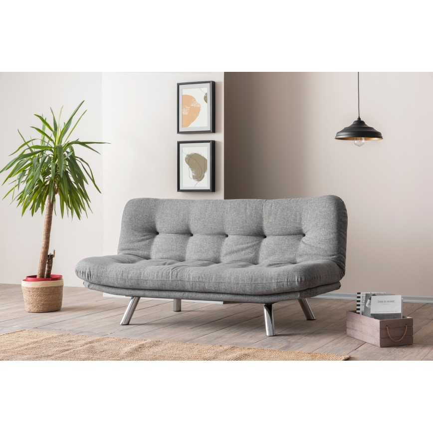 BINA two-seater sofa bed, light grey