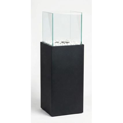 Bioethanol fireplace ALICANTE 26,5x80,5 cm 2kW black + protective cover
