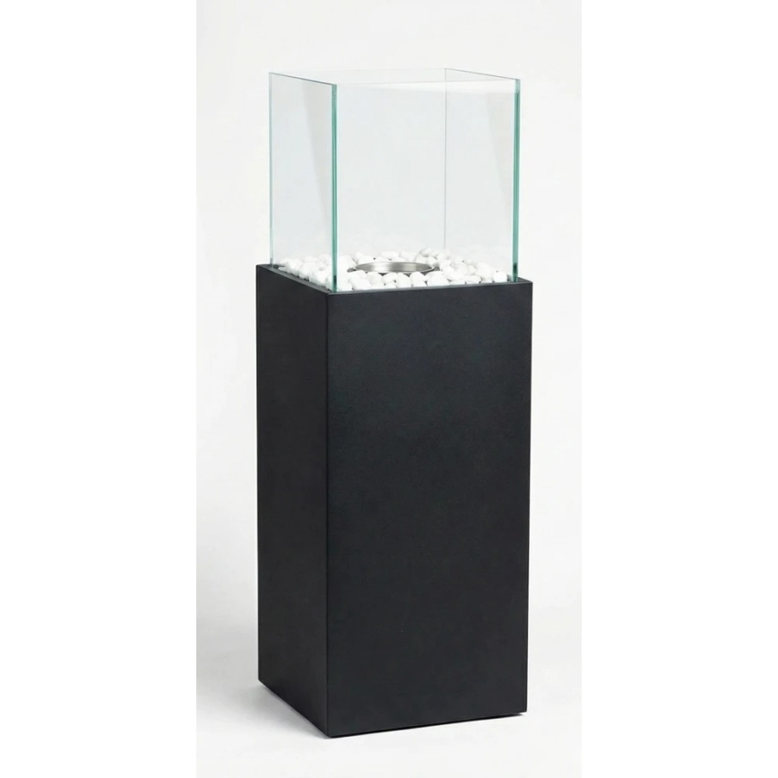 Bioethanol fireplace ALICANTE 26,5x80,5 cm 2kW black + protective cover