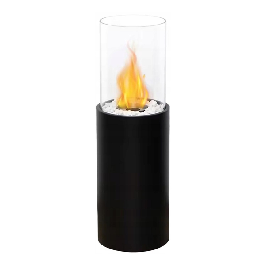 Bioethanol fireplace ROMA 26.5 x 80.5 cm 2 kW black + protective cover