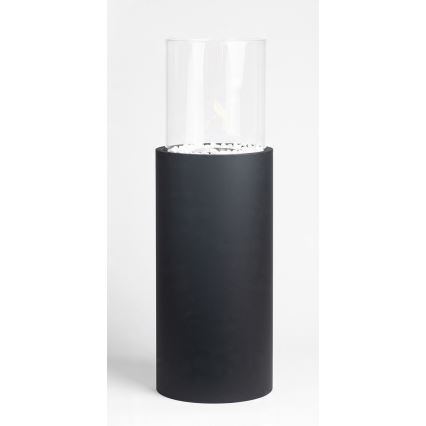 Bioethanol fireplace ROMA 26.5 x 80.5 cm 2 kW black + protective cover