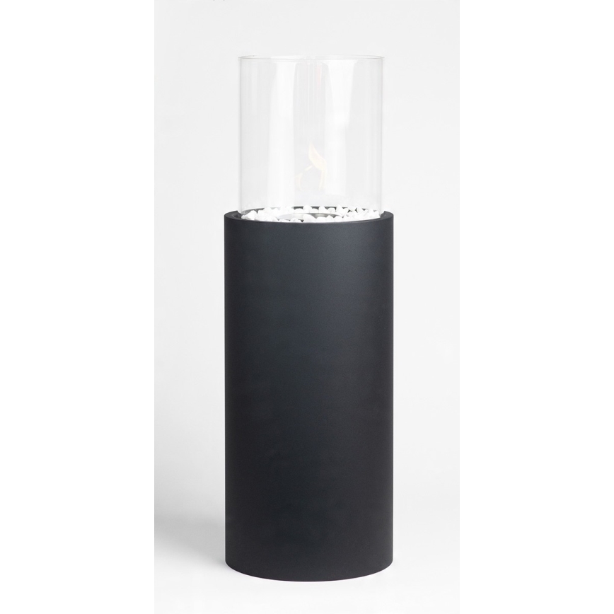 Bioethanol fireplace ROMA 26.5 x 80.5 cm 2 kW black + protective cover