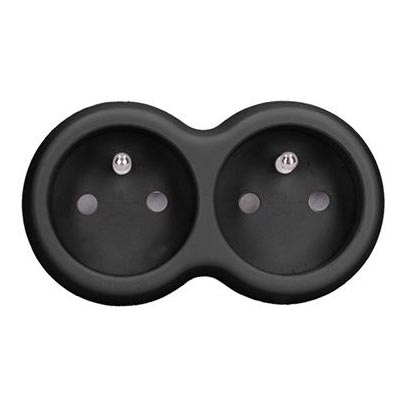Black 2x 10A Socket Splitter