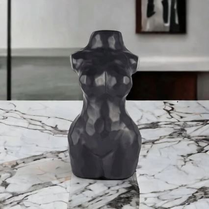Black Ceramic Vase, 30 cm
