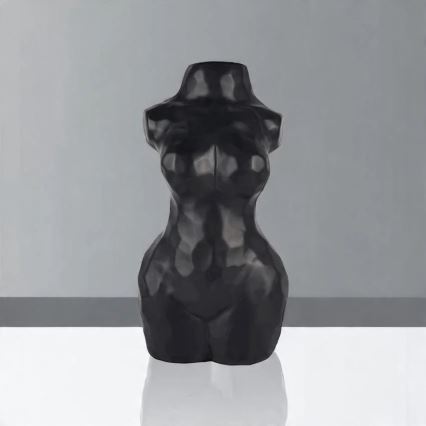 Black Ceramic Vase, 30 cm