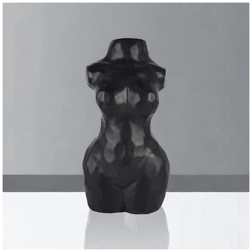 Black Ceramic Vase, 30 cm