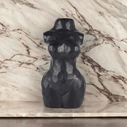 Black Ceramic Vase, 30 cm