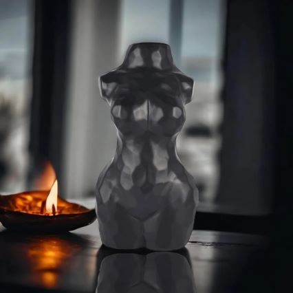 Black Ceramic Vase, 30 cm