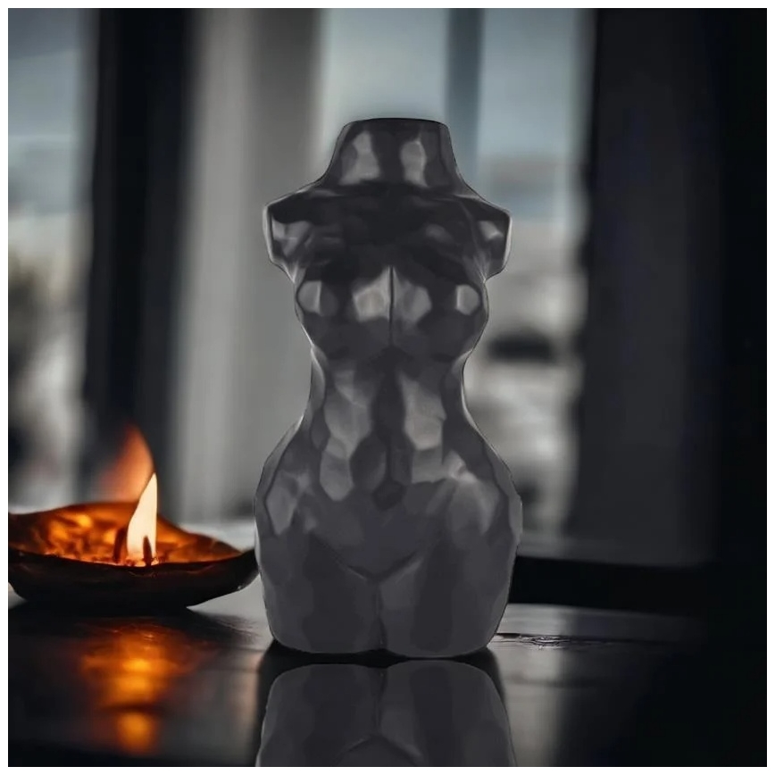 Black Ceramic Vase, 30 cm