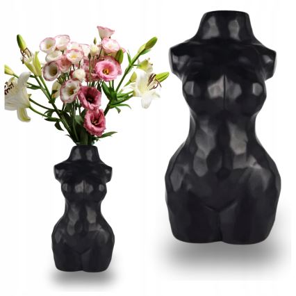 Black Ceramic Vase, 30 cm