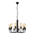 Black chain-hung chandelier, 10xE27/60W/230V