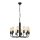 Black chain-hung chandelier, 10xE27/60W/230V
