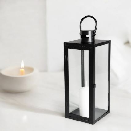 Black Decorative Lantern, 38 cm