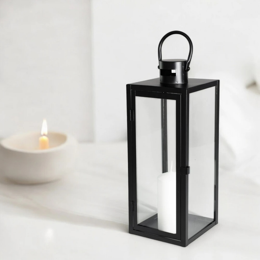 Black Decorative Lantern, 38 cm