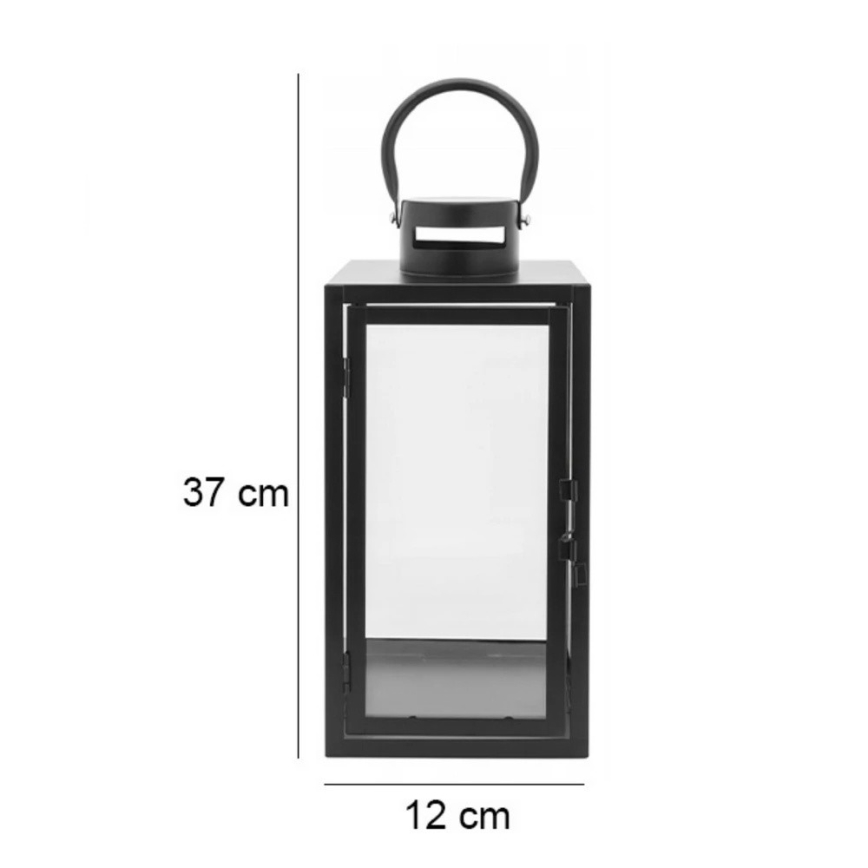 Black Decorative Lantern, 38 cm