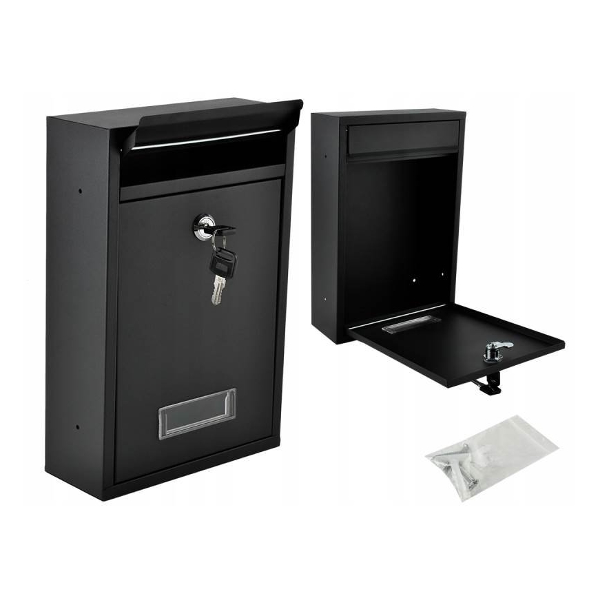 Black mailbox 21.7 x 32 cm