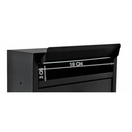 Black mailbox 21.7 x 32 cm