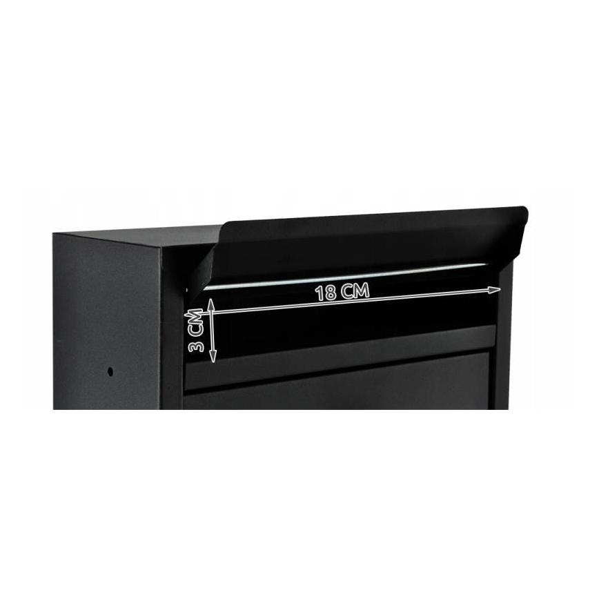 Black mailbox 21.7 x 32 cm