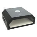 Black pizza oven with thermometer, 40 × 34.5 × 16 cm