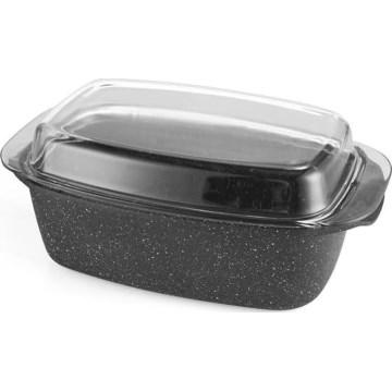 Black roasting pan with lid, 32 x 20 x 11 cm