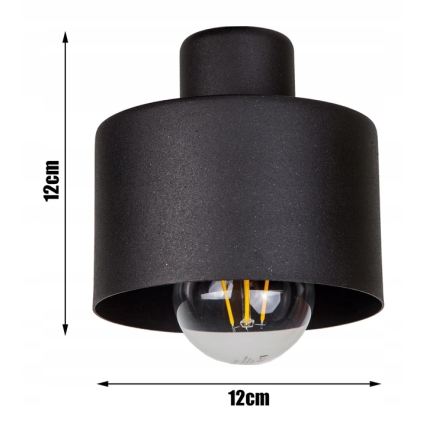 Black wall lamp 1xE27/20W/230V