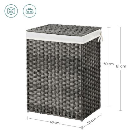 BLAINE Laundry Hamper, Gray