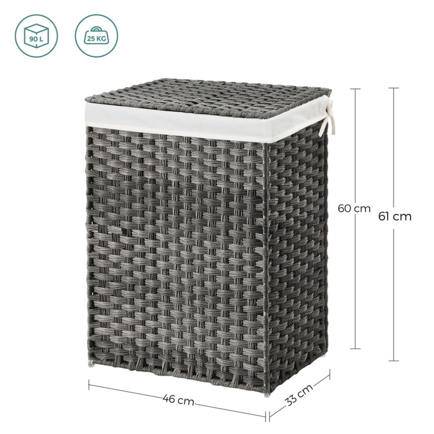 BLAINE Laundry Hamper, Gray