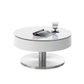 BLOCK Coffee Table Ø 79 cm, White/Silver