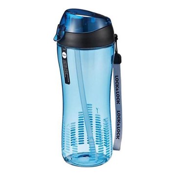 Blue 550 ml Sports Bottle with Straw