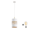 BOGART LED pendant on cable 1xE27/15W/230V White/Gold