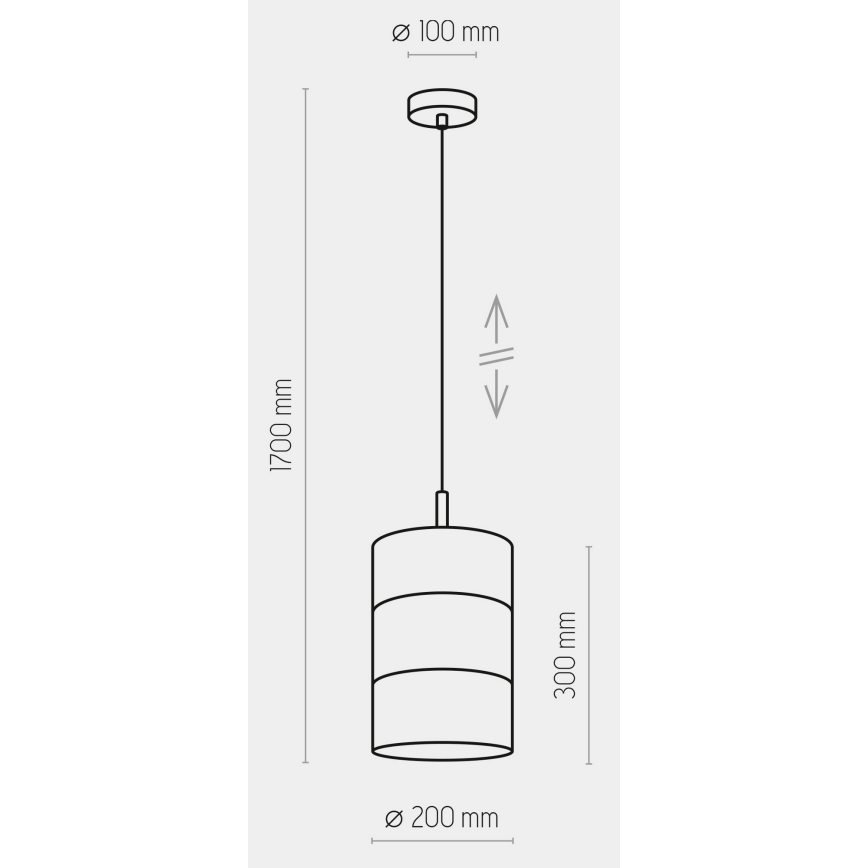 BOGART LED pendant on cable 1xE27/15W/230V White/Gold