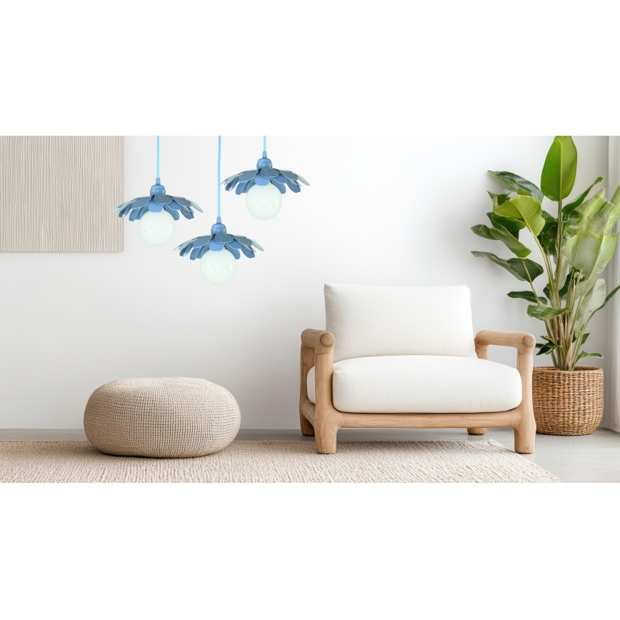 Bohemia-Design - Cable-hung pendant light 1xE27/60W/230V Blue
