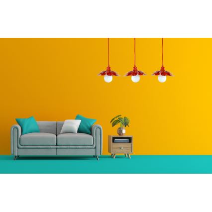Bohemia-Design - Cable-hung pendant light 1xE27/60W/230V, red