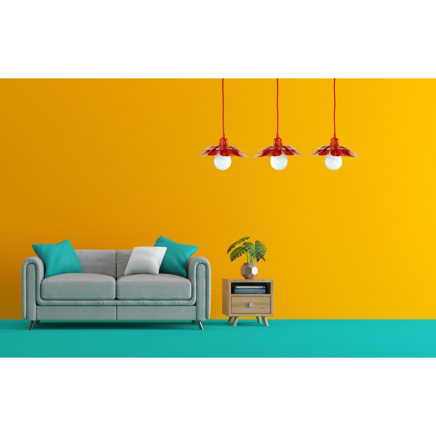 Bohemia-Design - Cable-hung pendant light 1xE27/60W/230V, red